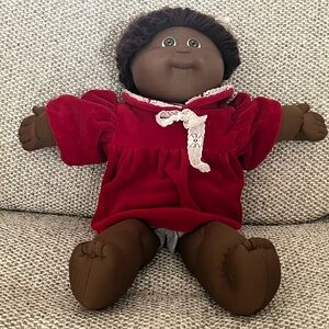 Authentic Cabbage Patch Doll.  Style - Doll 2.  African American Doll in Dress